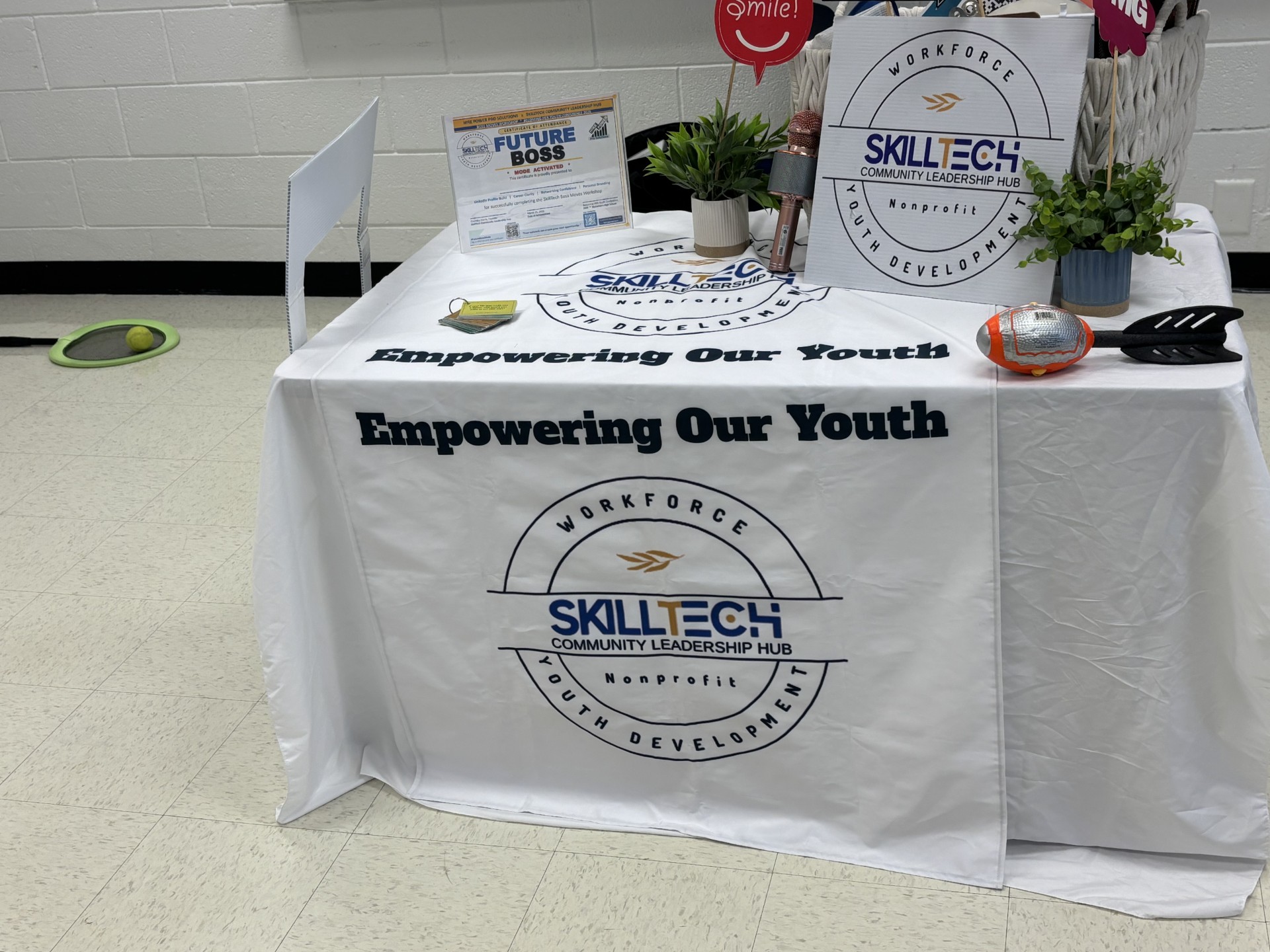 SkillTech Empowering Our Youth table display